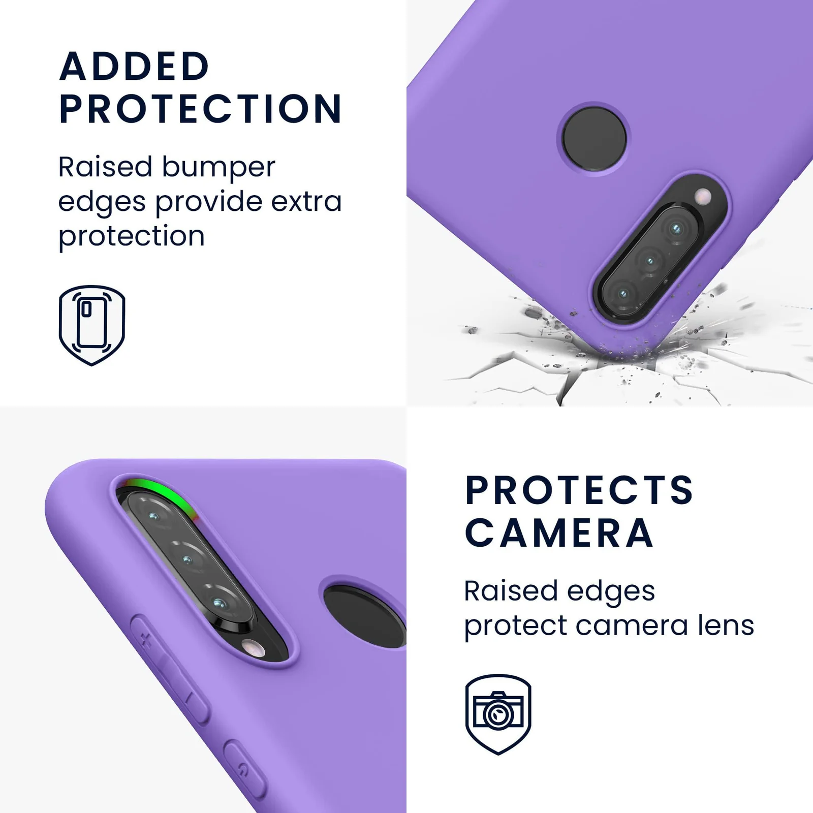 DL3 Mobilak Silicone Protective Case for Huawei Y9S / Honor 9X Pro / P Smart Pro 2019, Shock-absorbing protection, Scratch-resistant surface, Soft microfiber lining - Light Purple