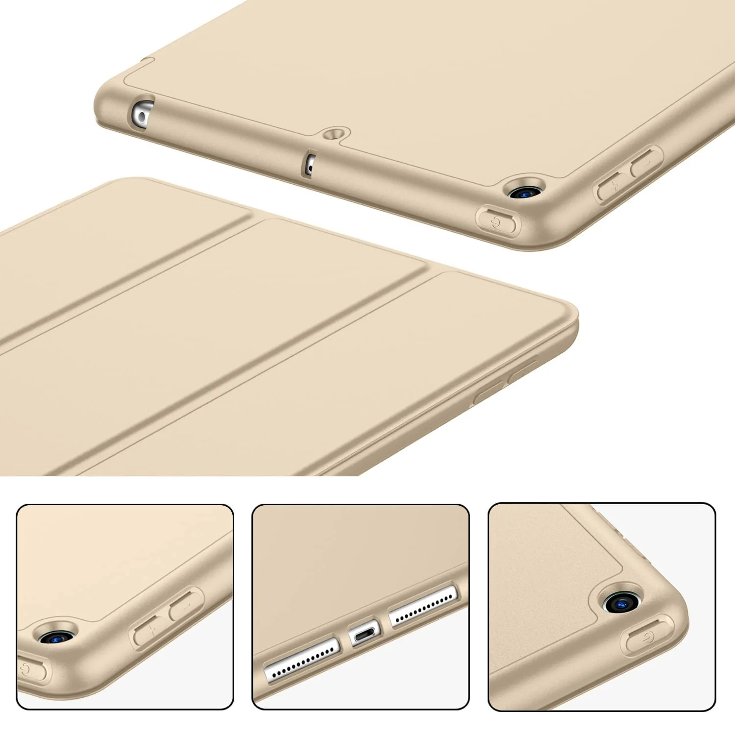 DL3 Mobilak Smart Case for Nokia T20 Tablet with Pencil Holder, Soft TPU Smart Stand Back Cover Auto Wake/Sleep Feature - Gold