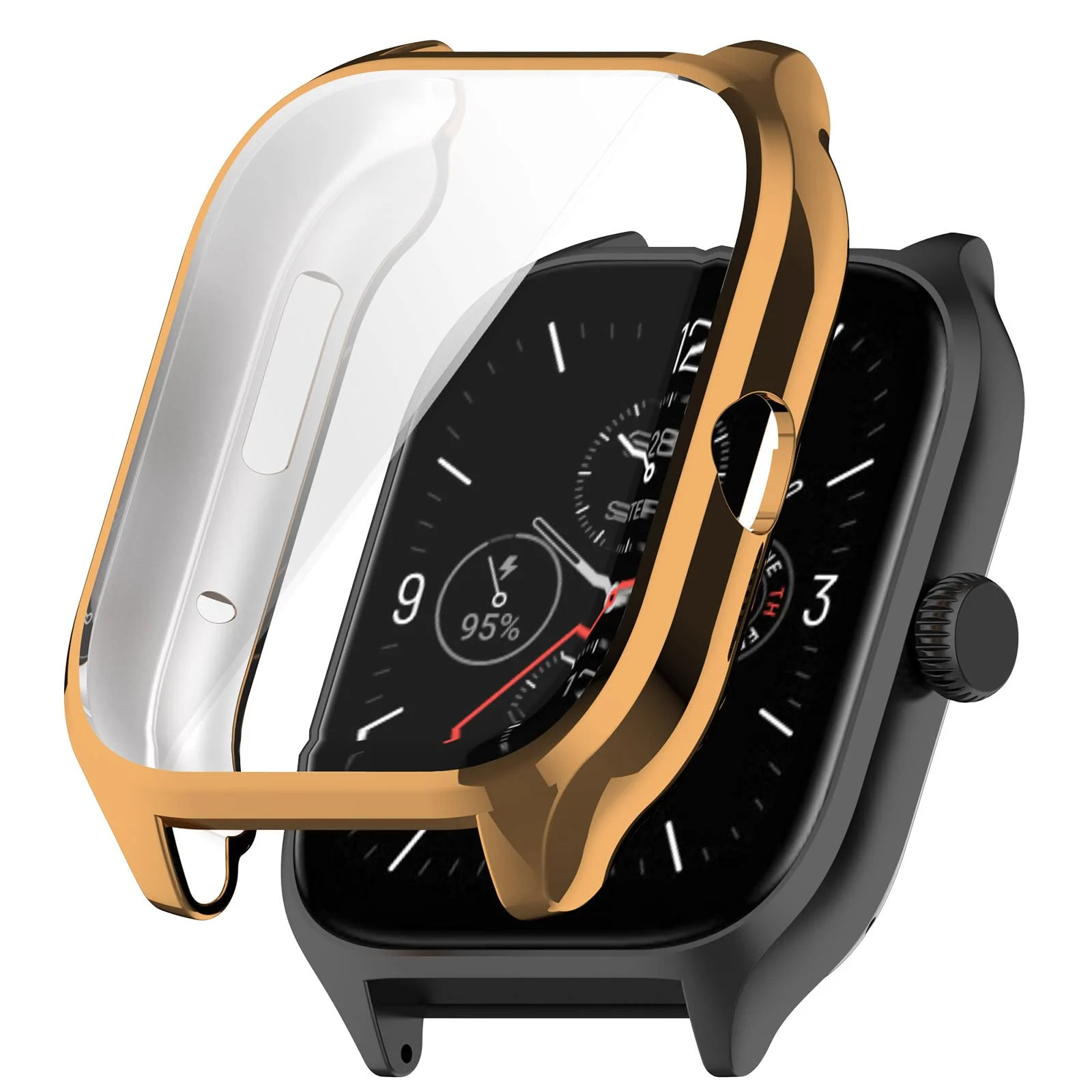 DL3 Mobilak Case Compatible with Amazfit GTS 4 (Not for GTS4 Mini) Case Watch Soft TPU Shockproof Cover Slim Guard Thin Bumper Shell Protector For Amazfit GTS4 - Rose Gold