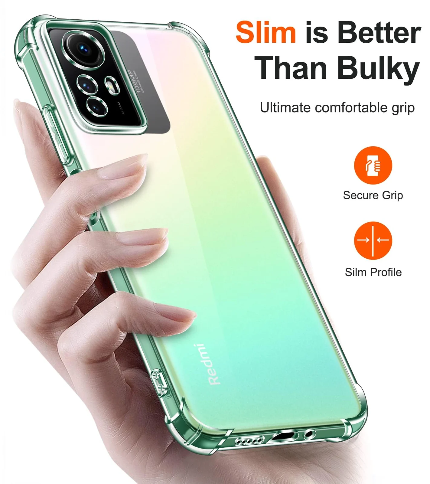 DL3 Mobilak Clear TPU Protective Case for Xiaomi Redmi Note 12S with Camera Protection and Shockproof Design - Clear