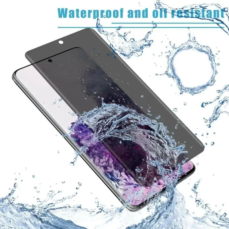 DL3 Mobilak Screen Protector for Samsung Galaxy S21 Ultra Glass Fingerprint Reader Support 3D Curved Anti-Spy Tempered Glass Screen Protector - Privacy