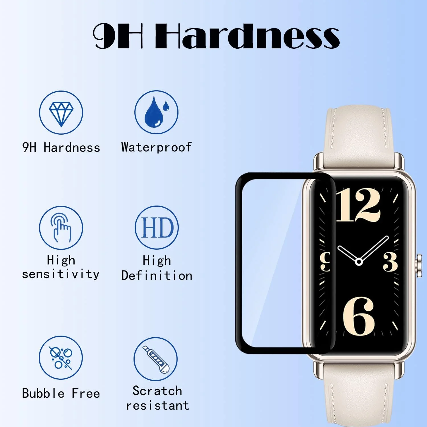 DL3 Mobilak Screen Protector For Huawei Watch Fit Mini, 3D Curved Soft Edge Protective Film [Anti-Scratch] [Bubble Free] [Ultra Shatterproof] [High Sensitive] (Not Glass) For Huawei Watch Fit Mini - Black
