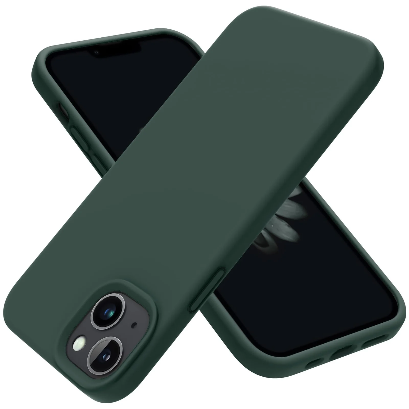 DL3 Mobilak Liquid Silicone Case for iPhone 15, Supports wireless charging, Shock-absorbing protection, Anti-fingerprint finish - Green