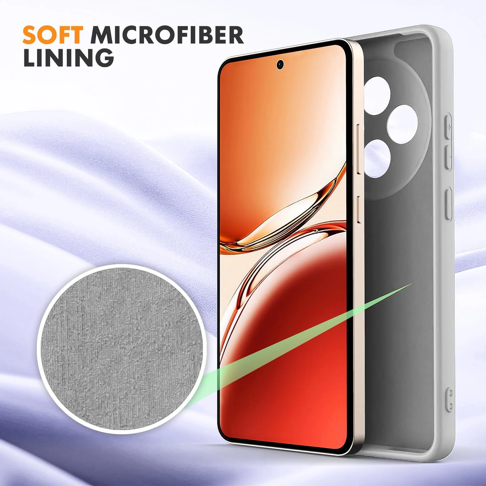 DL3 Mobilak Liquid Silicone Case for OPPO Reno 12 F / Reno 12F, Not compatible with MagSafe, Supports wireless charging, Camera protection - Gray