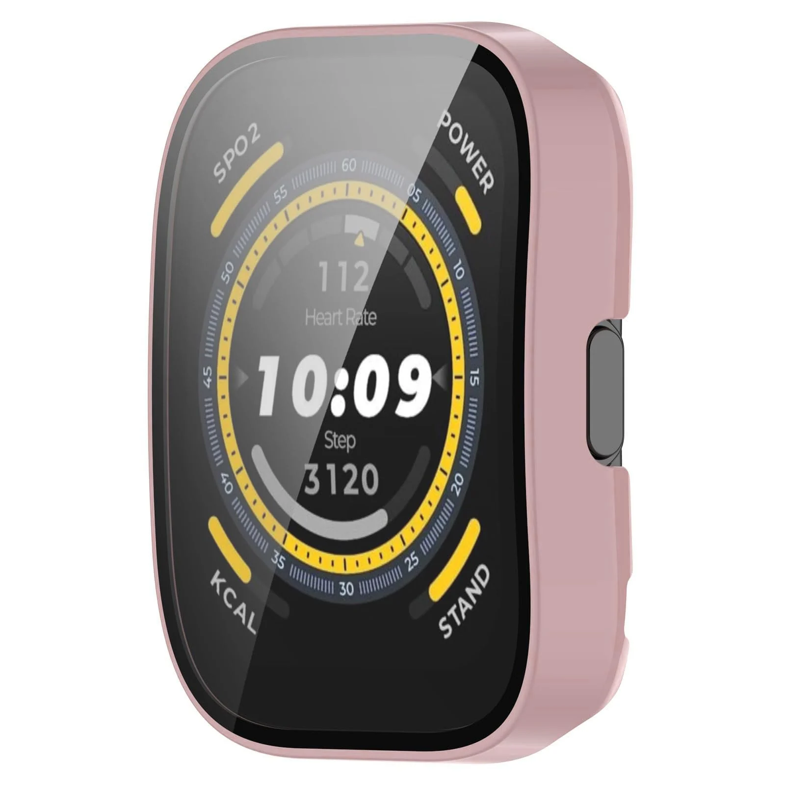 DL3 Mobilak Case with Screen Protector for Amazfit Bip 5, Bumper Full Coverage Hard PC Overall Protective Cover, Built-in Tempered Glass Film High Sensitivity For Amazfit Bip 5 (A2215) - Pink