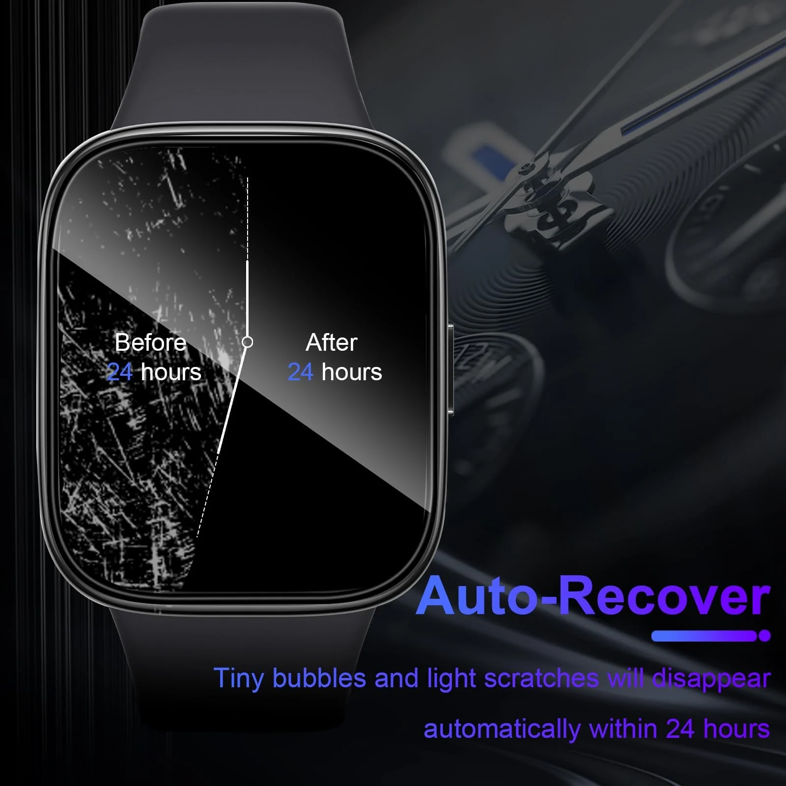 DL3 Mobilak Screen Protector For Xiaomi Redmi Watch 3 Active/Redmi Watch 3 Lite, 3D Curved Soft Edge Protective Film [Anti-Scratch] [Bubble Free] [Ultra Shatterproof] [High Sensitive] (Not Glass) - Black