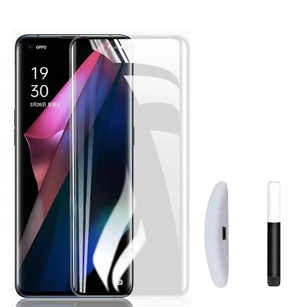 DL3 Mobilak OPPO Find X5 Pro 5G Screen Protector [Liquid UV Tempered Glass] Full Screen adhesive [Sensitive Touch][Fingerprint Sensor Compatible] HD - Clear