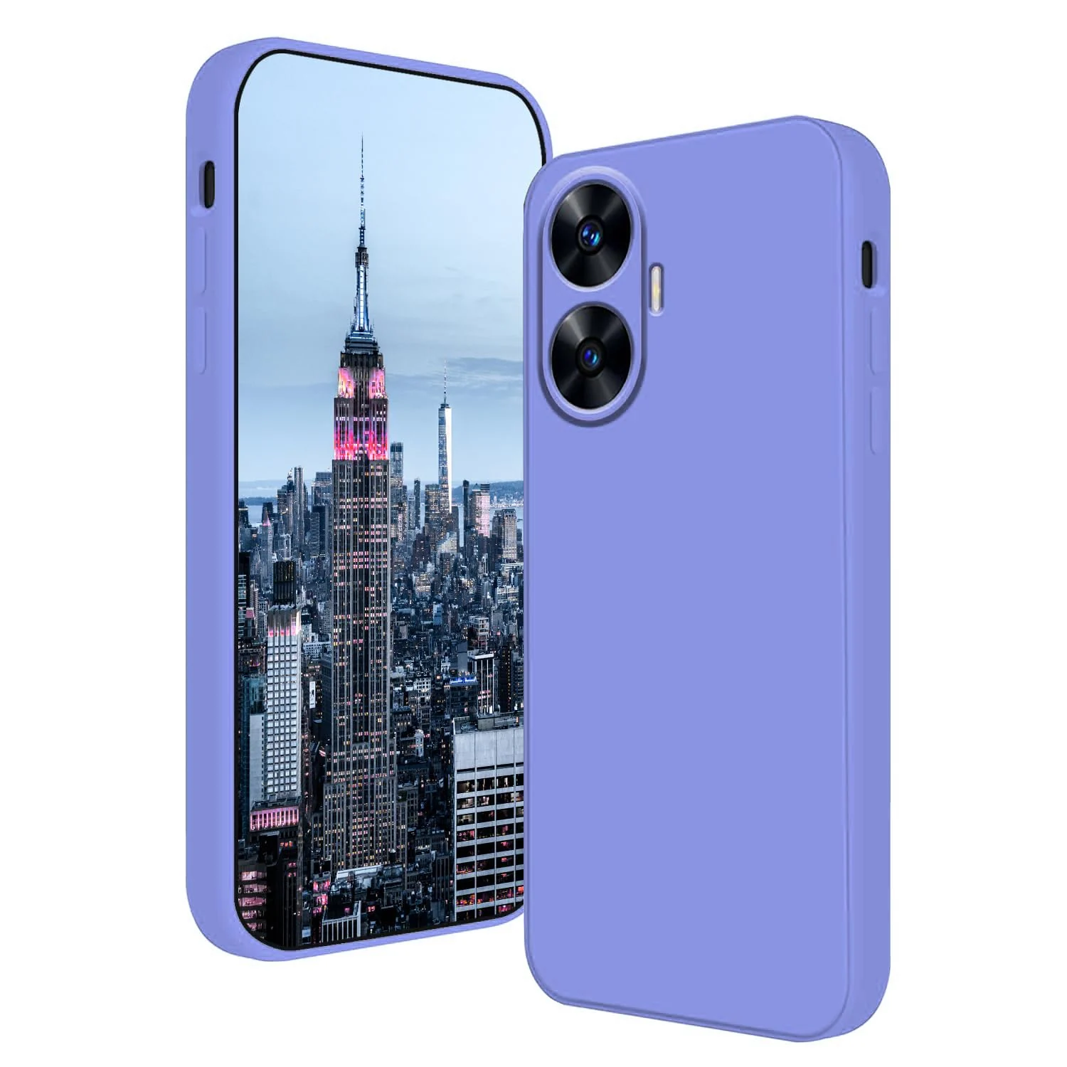 DL3 Mobilak realme C55 / realme Narzo N55 Case, Soft Flexible Silicone Gel Rubber Bumper Cover, Full Body Shockproof Protective Phone Case - Baby Blue