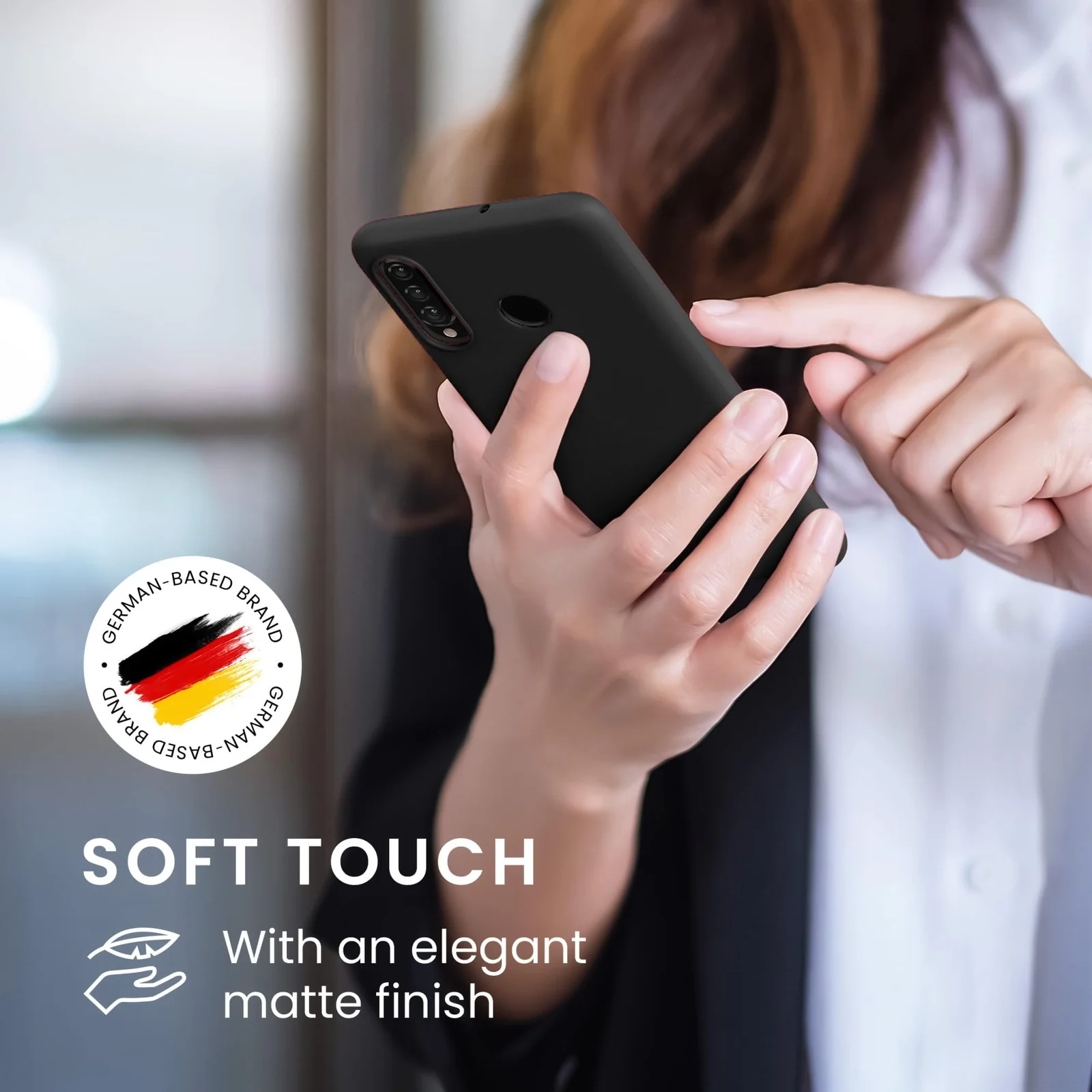 DL3 Mobilak Soft Silicone Protective Case for Huawei Y9S / Honor 9X Pro / P Smart Pro 2019 with Microfiber Lining and Shockproof Design - Black