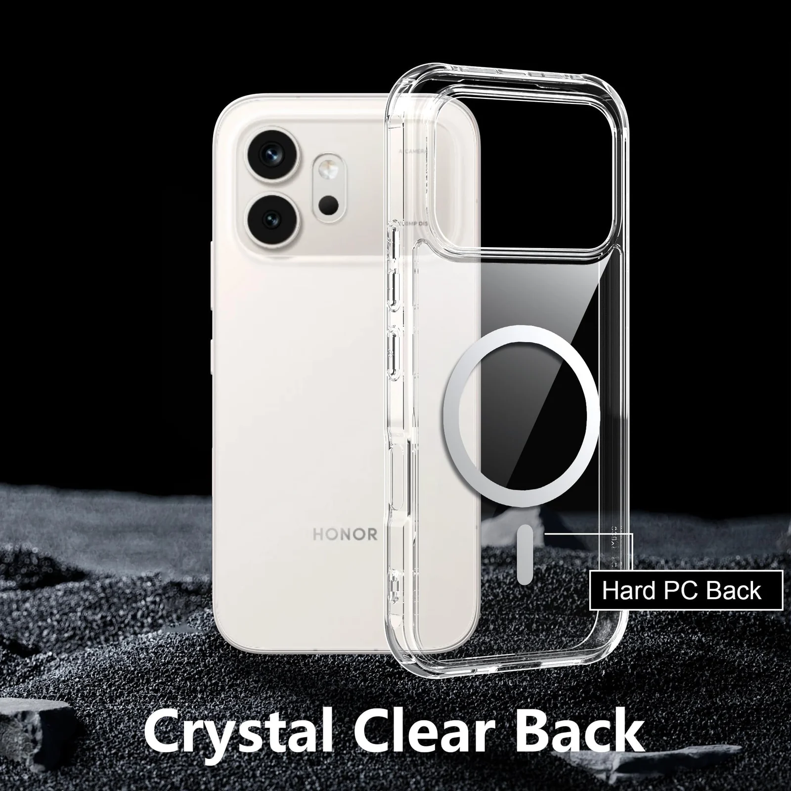 MOBIGON Slim Magnetic MagSafe-Compatible Phone Case for HONOR 600 5G, Clear