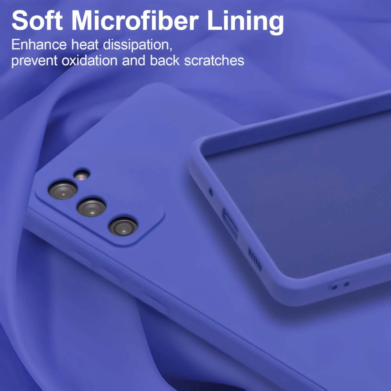 DL3 Mobilak Liquid Silicone Protective Case for Samsung Galaxy S20 FE with Camera Protection and Microfiber Lining - Light Blue