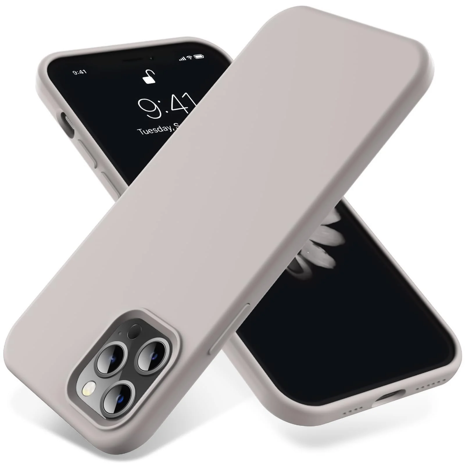 DL3 Mobilak Liquid Silicone Protective Case for iPhone 12 Pro Max (6.7 Inch) with Camera Protection and Microfiber Lining - Off White 2
