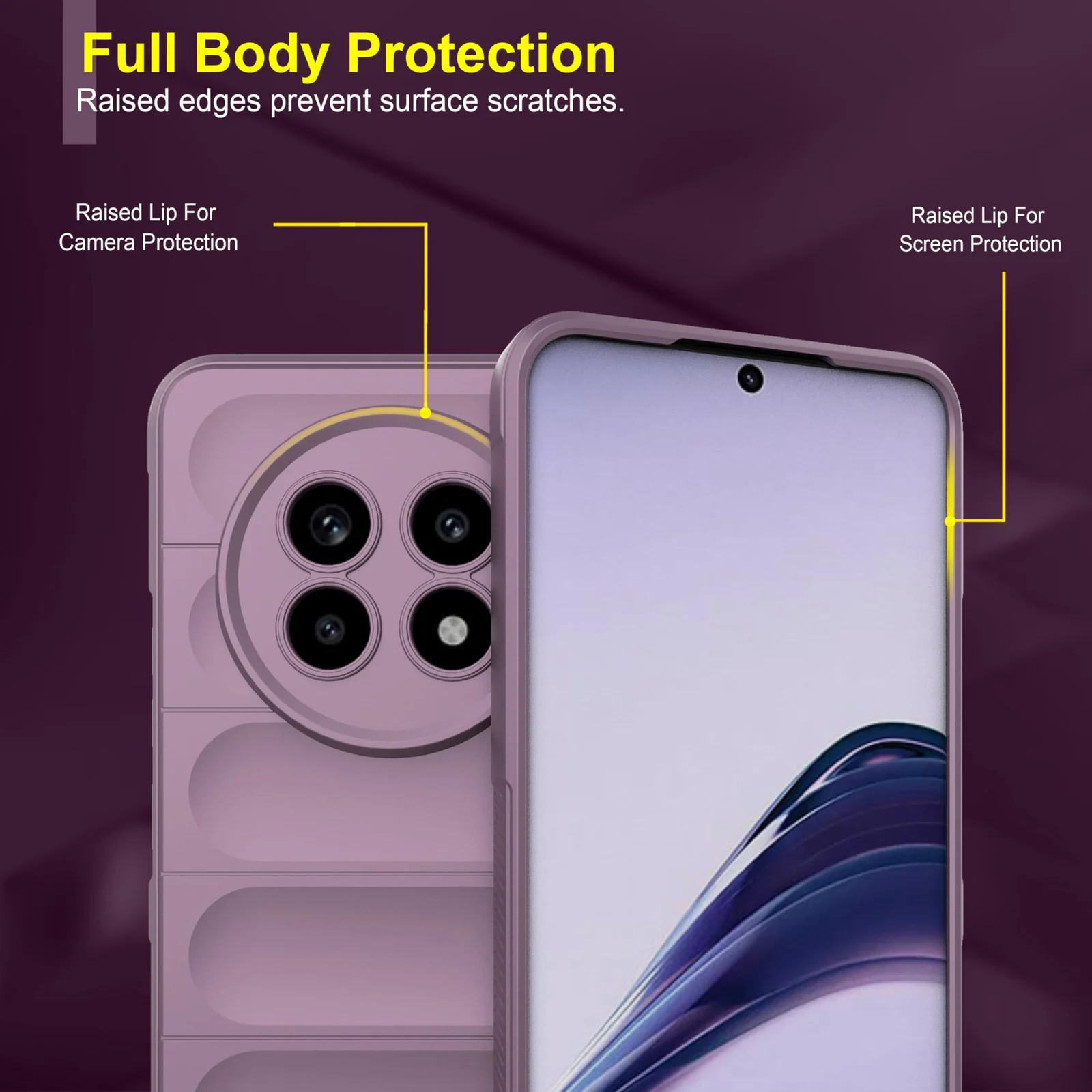 DL3 Mobilak Flexible Silicone and TPU Protective Case with Camera Protection for realme 13 Pro / realme 13 Pro Plus 5G - Purple