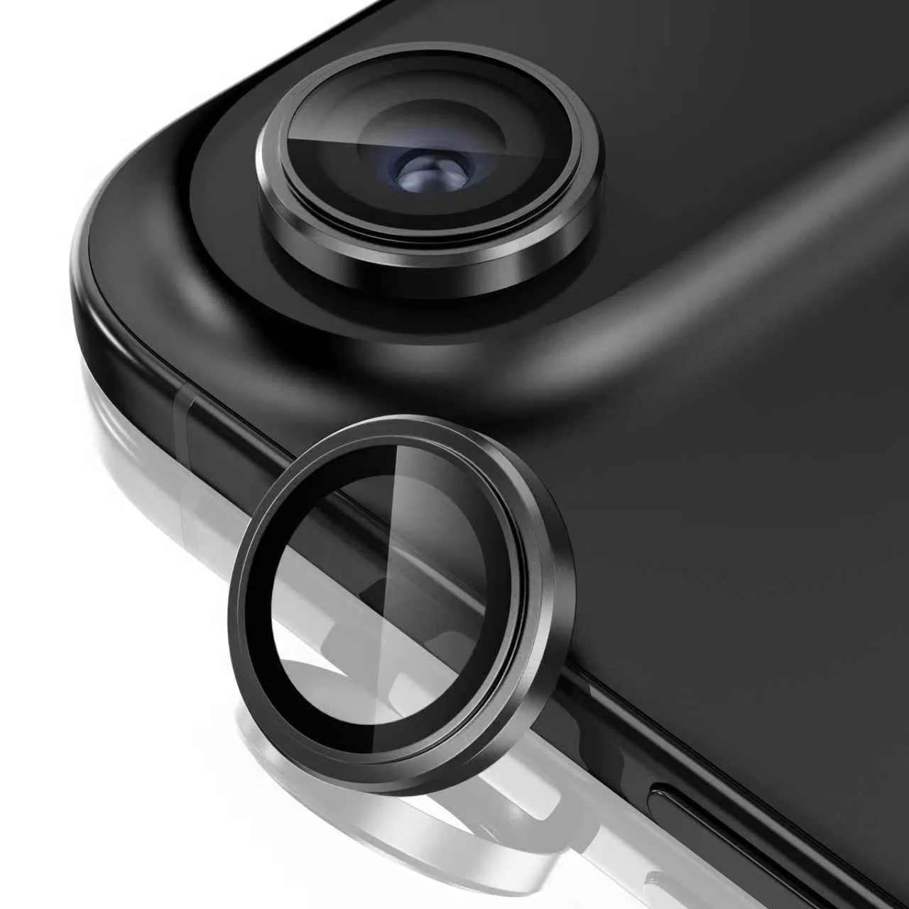 DL3 Mobilak Camera Lens Protector for iPhone Air / 17 Air 6.5-Inch Accessories, 9H Tempered Glass Metal Individual Ring Camera Cover Screen Protector, Case Friendly, Anti Scratch - Black