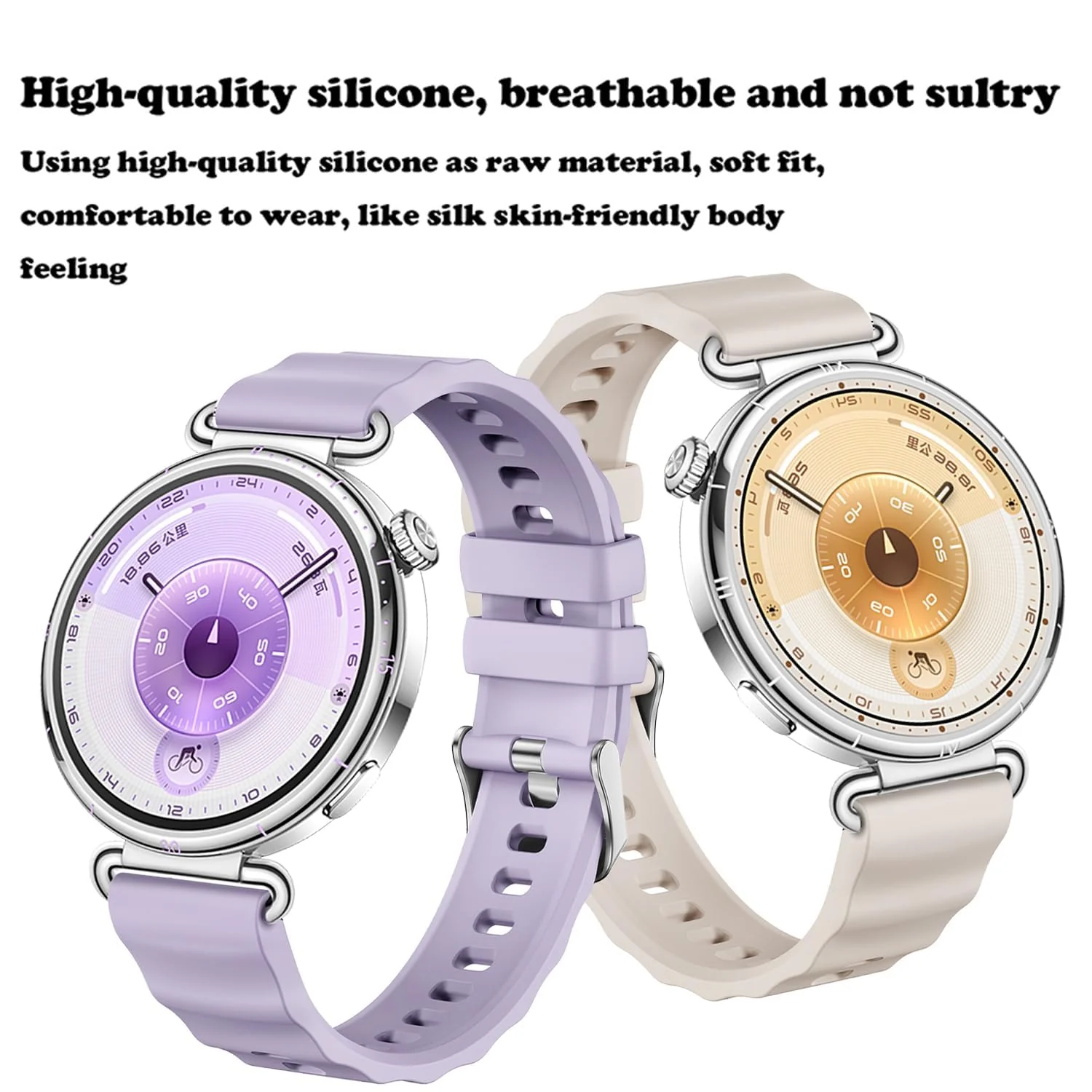 DL3 Mobilak 18mm Silicone Strap Compatible with Huawei Watch GT 6 41mm/GT 5 Pro 42 mm/GT5 41mm/GT4 41 mm/Huawei Watch 5 42mm, 18 mm Silicone Sport Replacement Band for Venu 2S/3S/Vivomove 3S/4S - Red