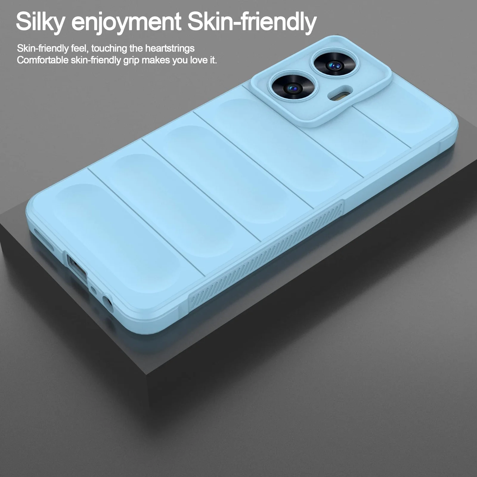 DL3 Mobilak Flexible Silicone and TPU Protective Case with Camera Protection for realme C55 / Narzo N55 - Baby Blue