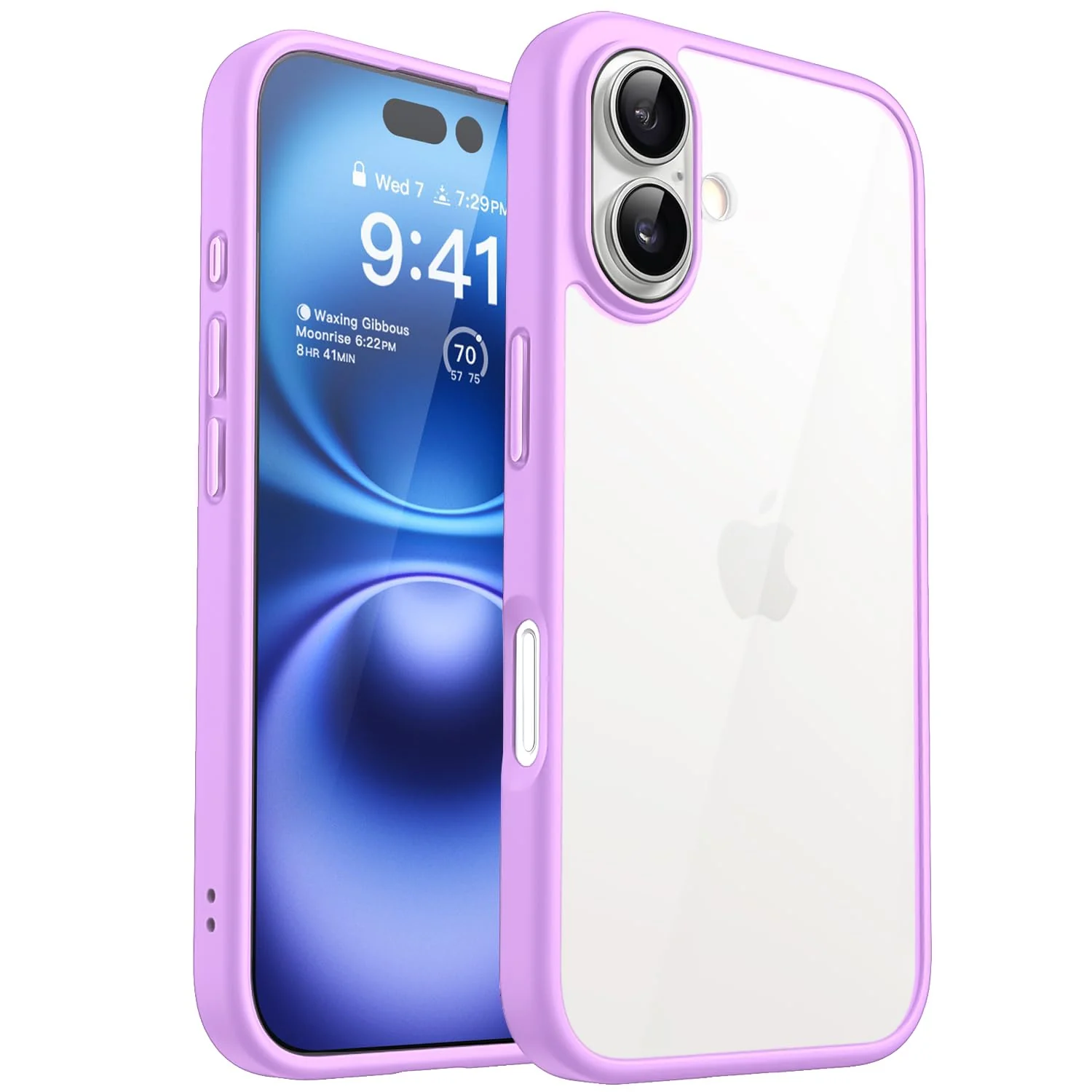 DL3 Mobilak Clear PC and TPU Protective Case for iPhone 16 with Military-Grade Protection and Anti-Yellowing Design - Pink