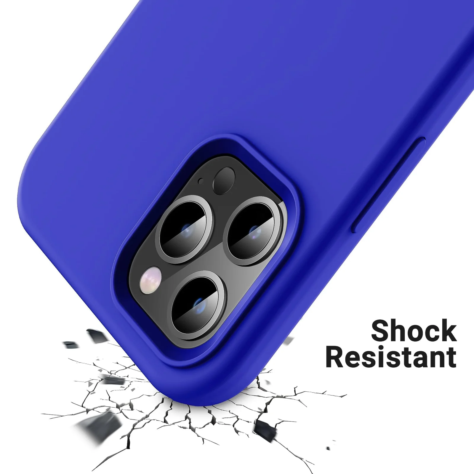 DL3 Mobilak Liquid Silicone Case for iPhone 15 Pro, Supports wireless charging, Shock-absorbing protection, Scratch-resistant surface - Pepsi
