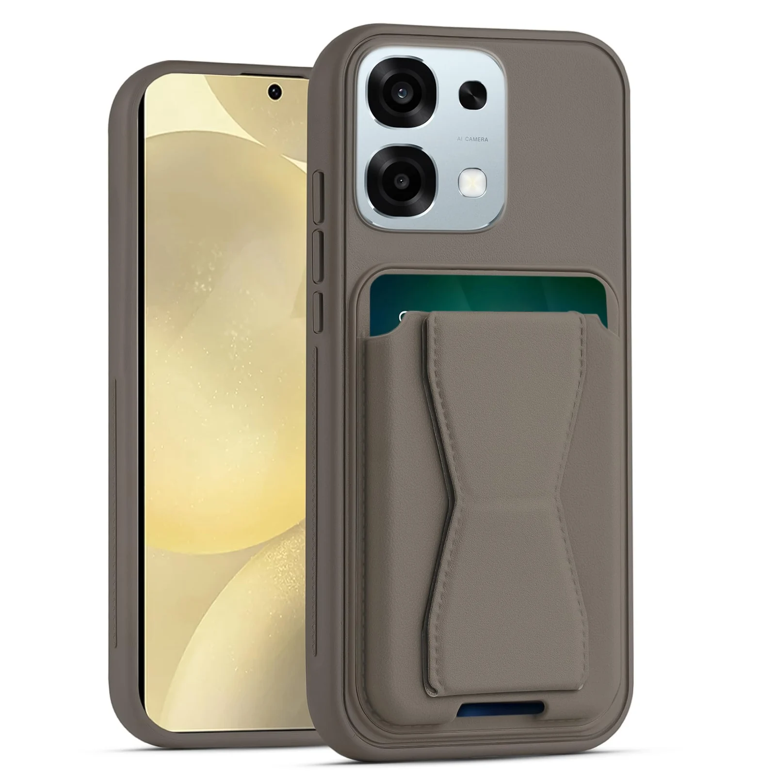 DL3 Mobilak Leather Wallet Case with Card Holder and Stand for OPPO A6 Pro 5G / 4G - Titanium