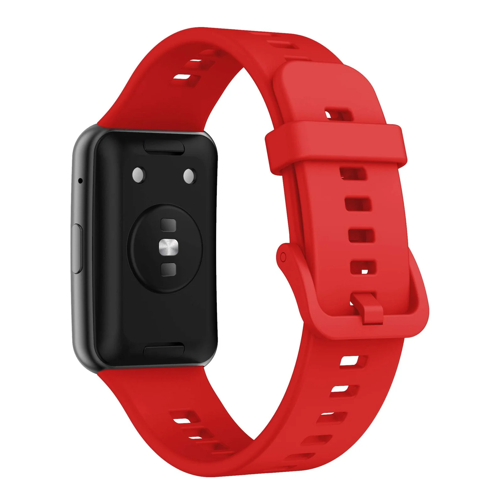 DL3 Mobilak Silicone Strap for Huawei Watch Fit, Soft Band Ultra-Light Waterproof Durable Adjustable Replacement Wristband - Red