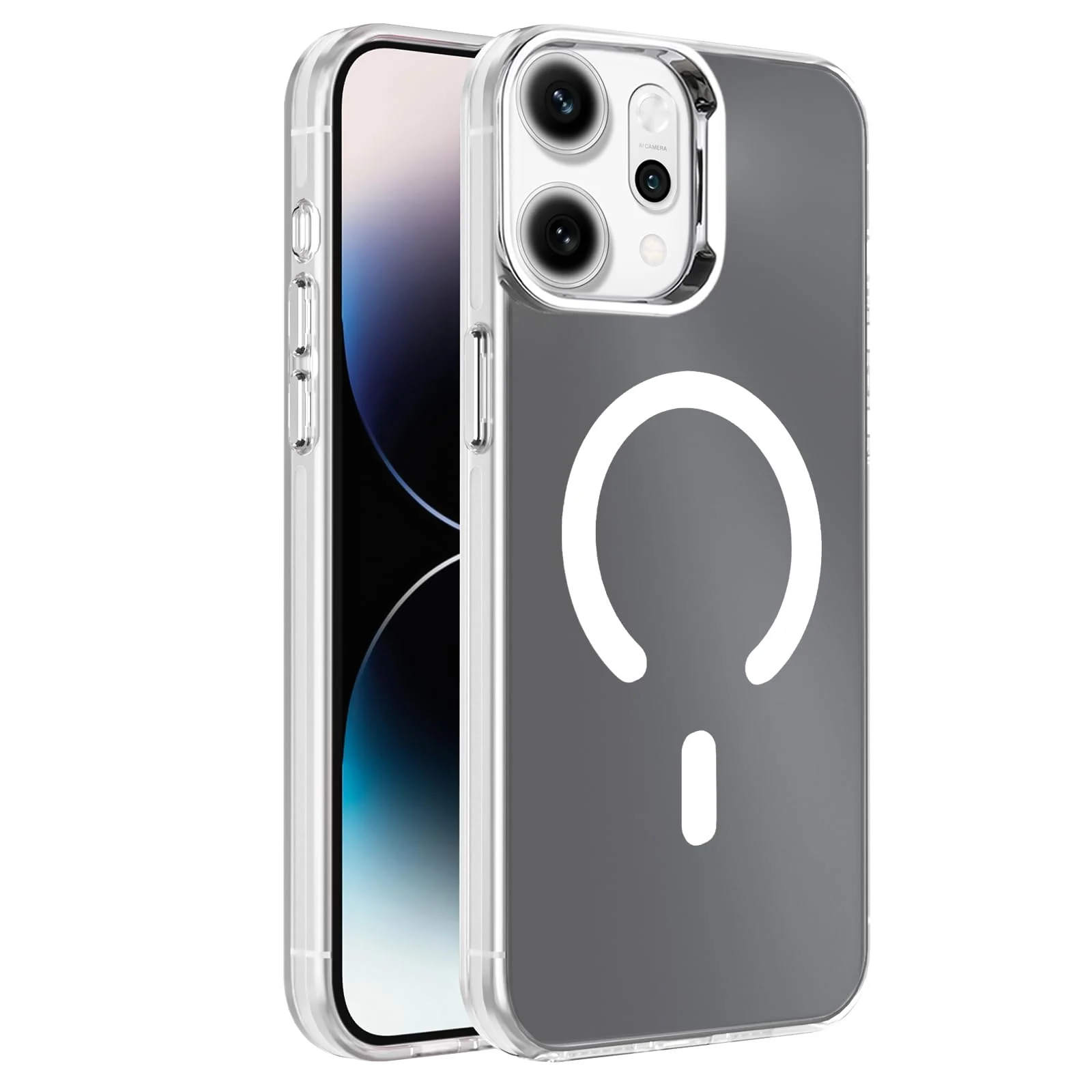 DL3 Mobilak Case for OPPO Reno 14 5G (OPPO Reno14) Crystal Clear [Not Compatible with MagSafe] Soft TPU Gel Case Flexible Silicone Anti-Scratch Transparent TPU Cover - White