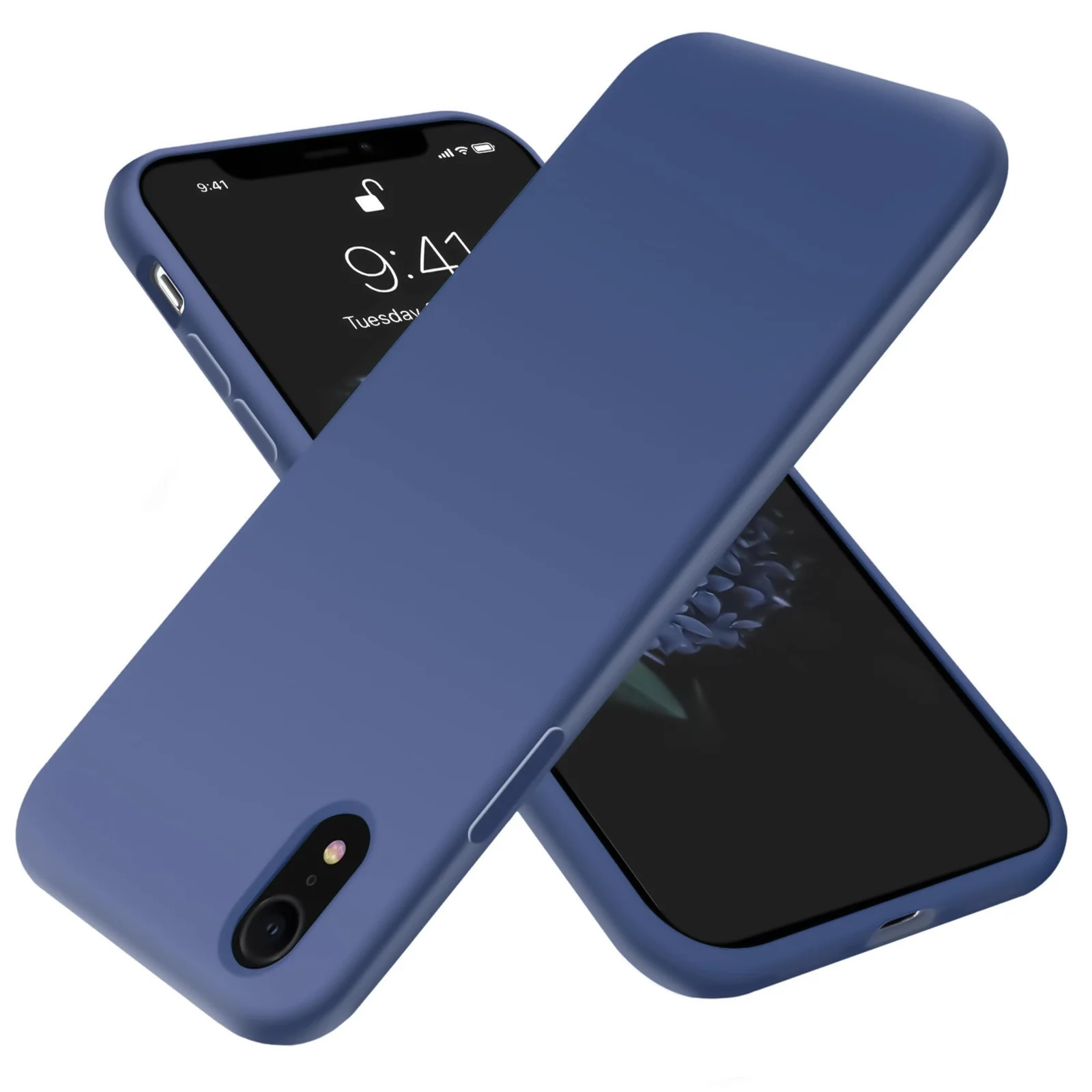 DL3 Mobilak Liquid Silicone Case for iPhone XR, Shock-absorbing protection, Scratch-resistant surface, Soft microfiber lining - Blue