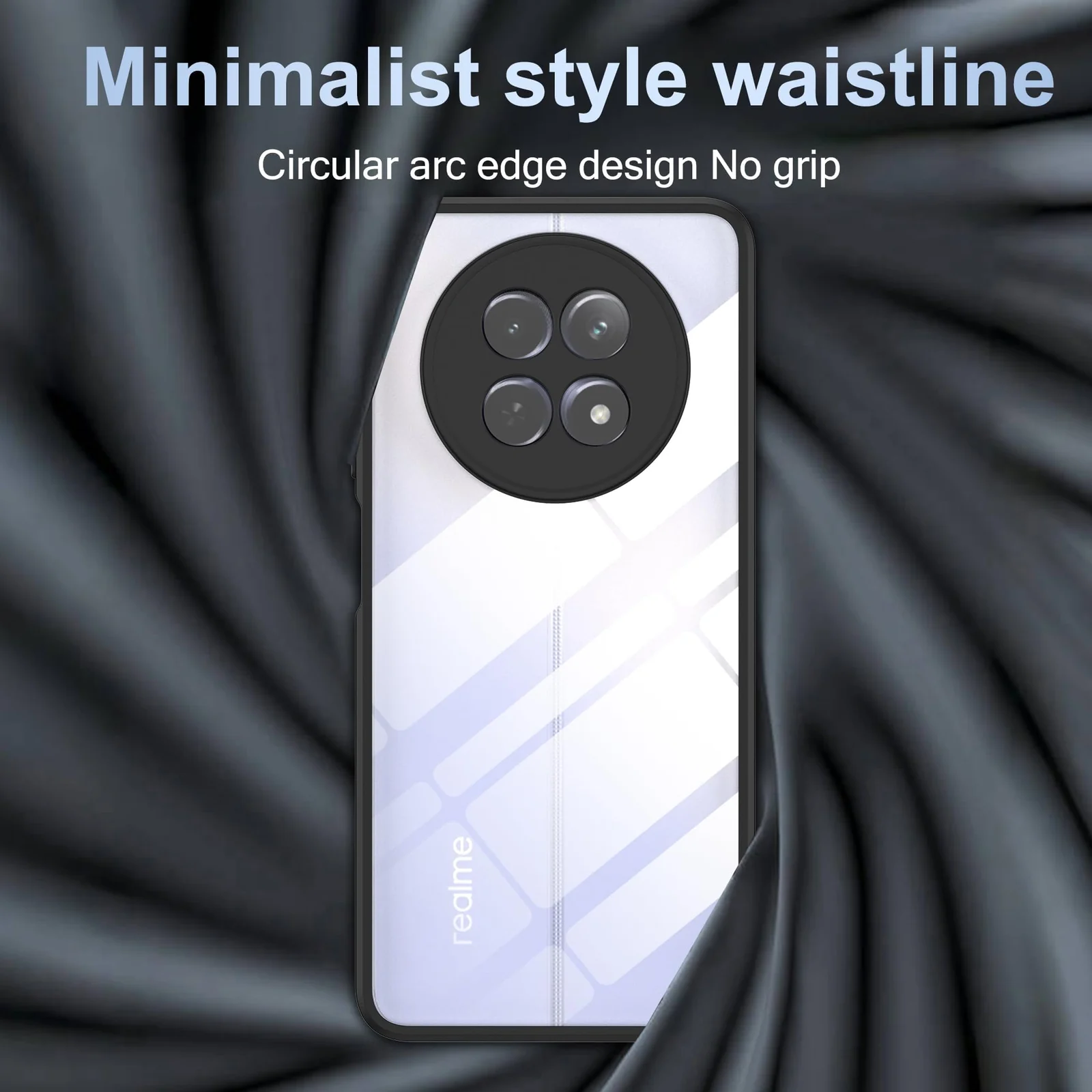 DL3 MOBILAK Compatible with Realme 13 5G/Realme 12 5G/12X 5G Case Transparent,Military-Grade Shockproof Anti-Yellowing, Slim Protective Phone Case Full Bumper Cover With Camera Lens Protective - Black