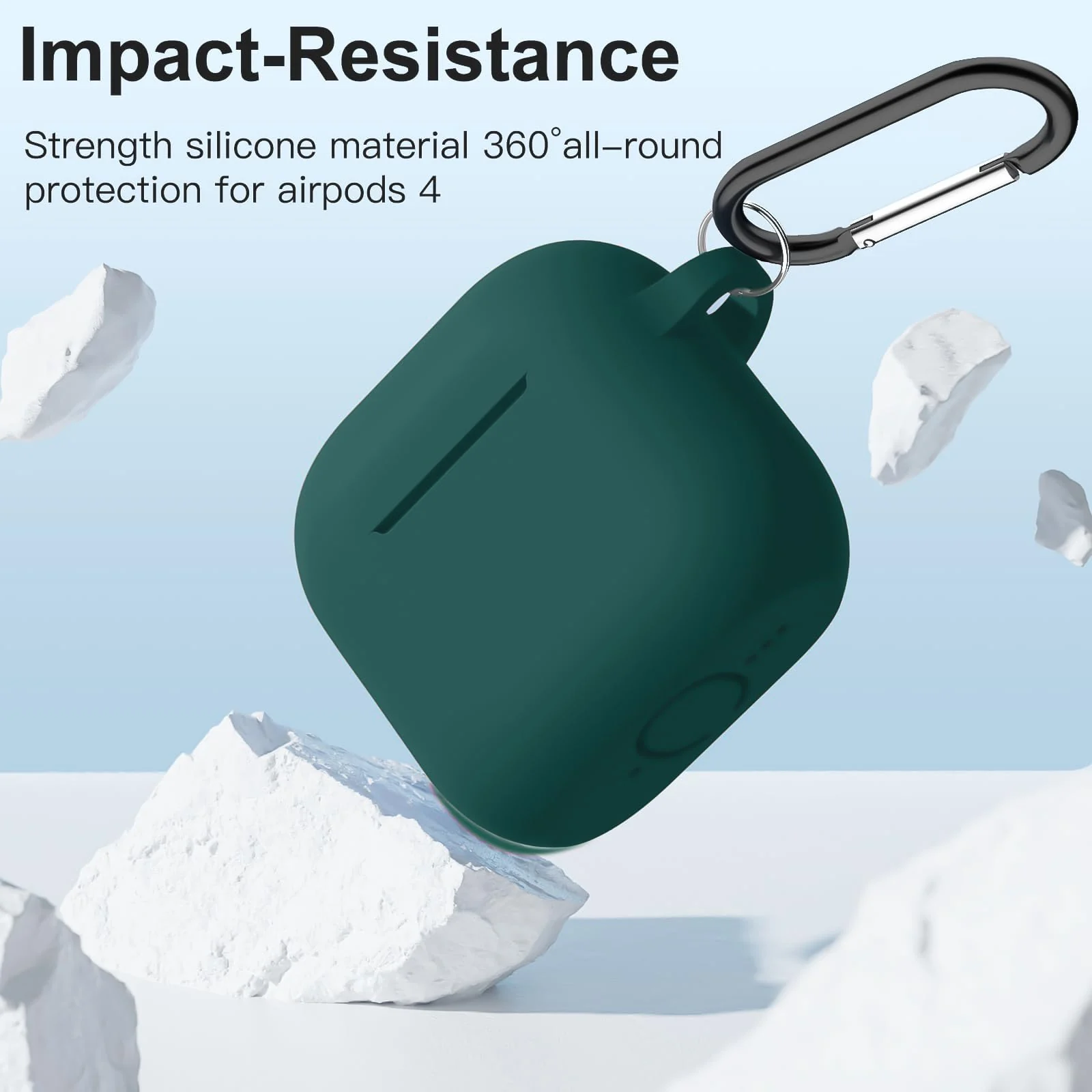 DL3 Mobilak Compatible with AirPods 4 Case (2024), Soft Silicone Full Protective Case Cover with Keychain, For Apple AirPods 4th Generation for Women Men - Green