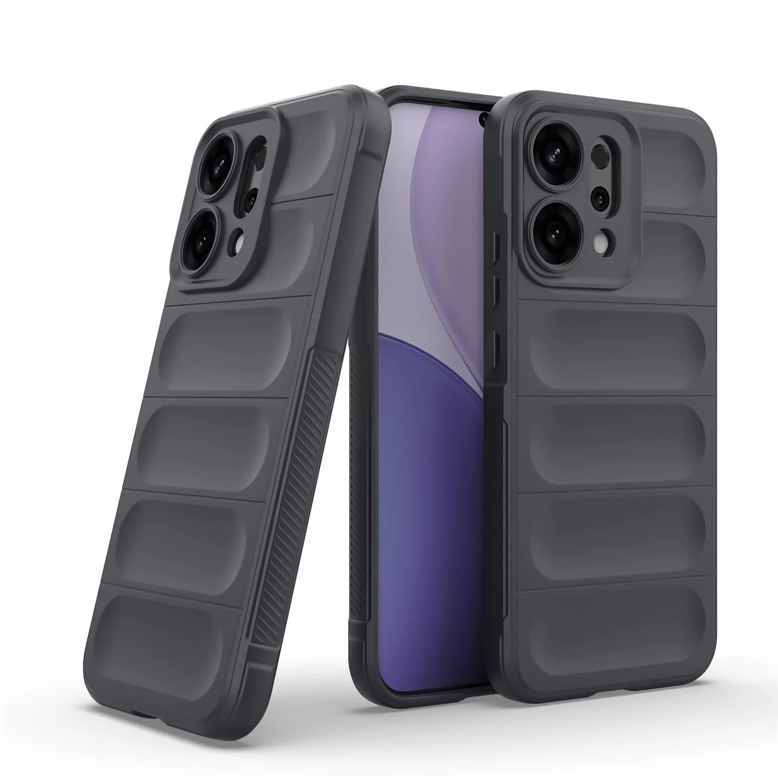 DL3 Mobilak Silicone Case for OPPO Reno 14 Pro (Reno14 Pro 5G) Heavy Duty Protective [Slim Fit] Shockproof Soft Flexible Protective Design TPU Cover With Camera Protection - Dark Gray