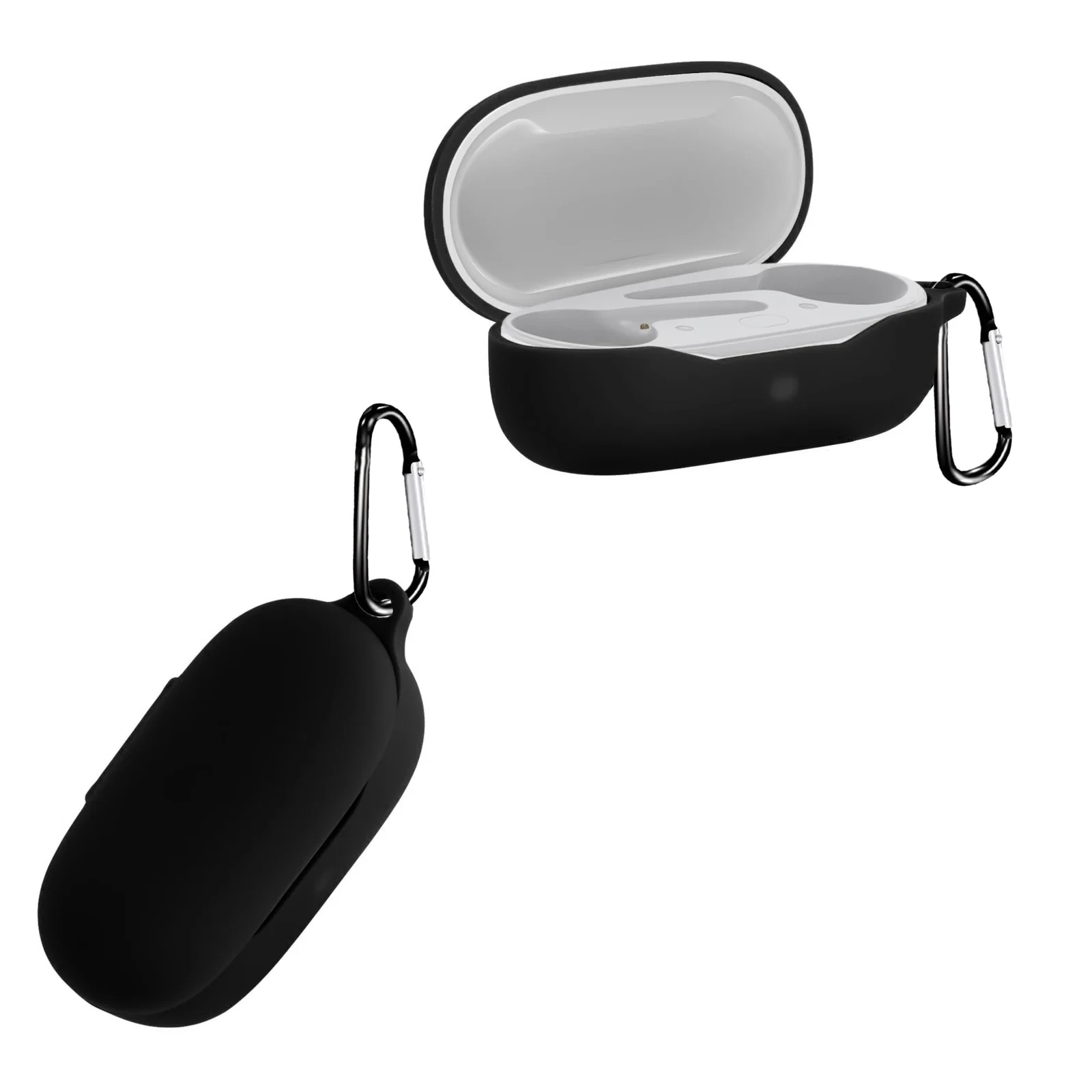 DL3 Mobilak Silicone Case Compatible with Huawei Freebuds SE Earbuds, Soft Silicone Protective Case Cover, Shockproof Sleeve with Carabiner - Black