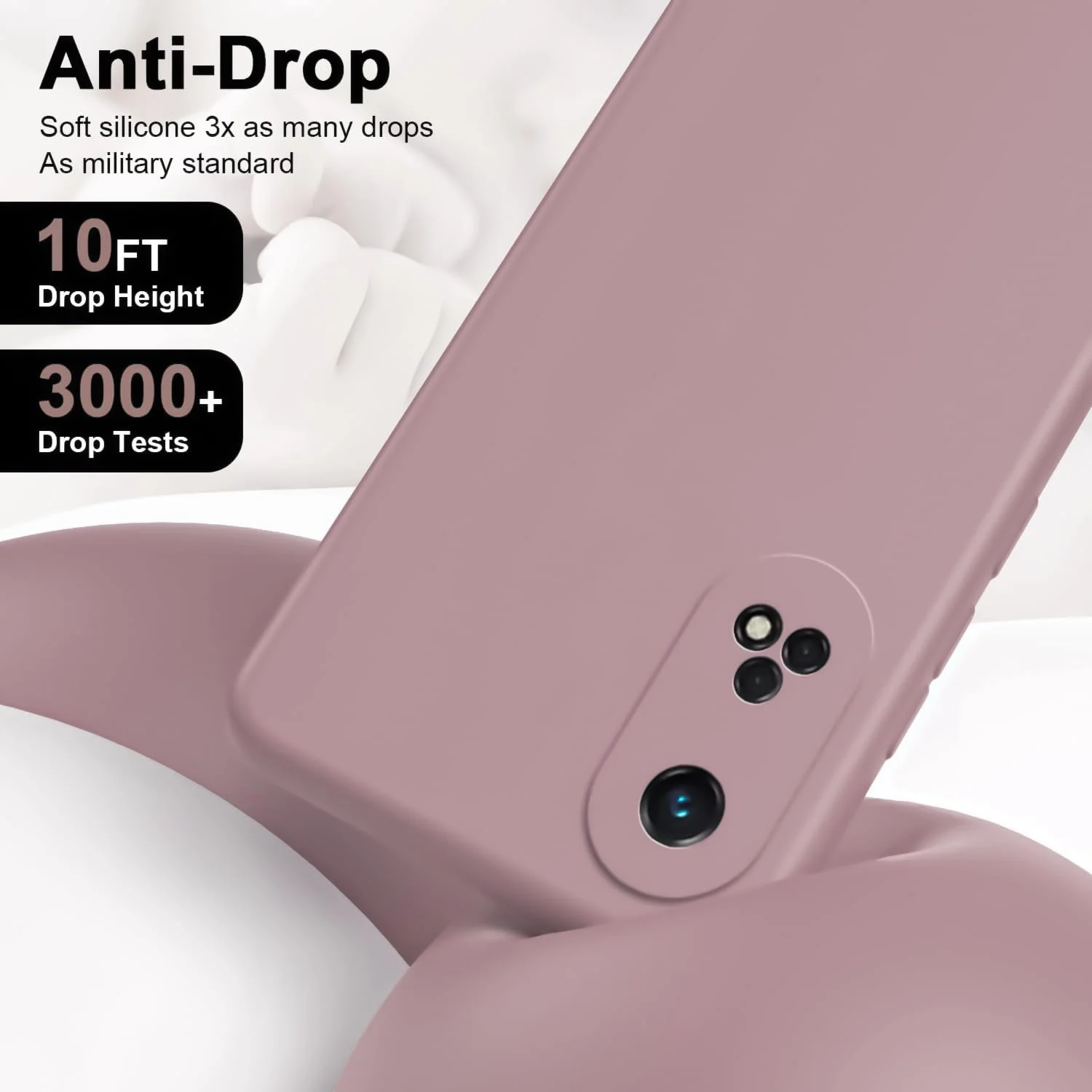 DL3 Mobilak Silicone Protective Case for OPPO Reno 8T 4G (Not 5G), Shock-absorbing protection, Scratch-resistant surface, Soft microfiber lining - Cashmere