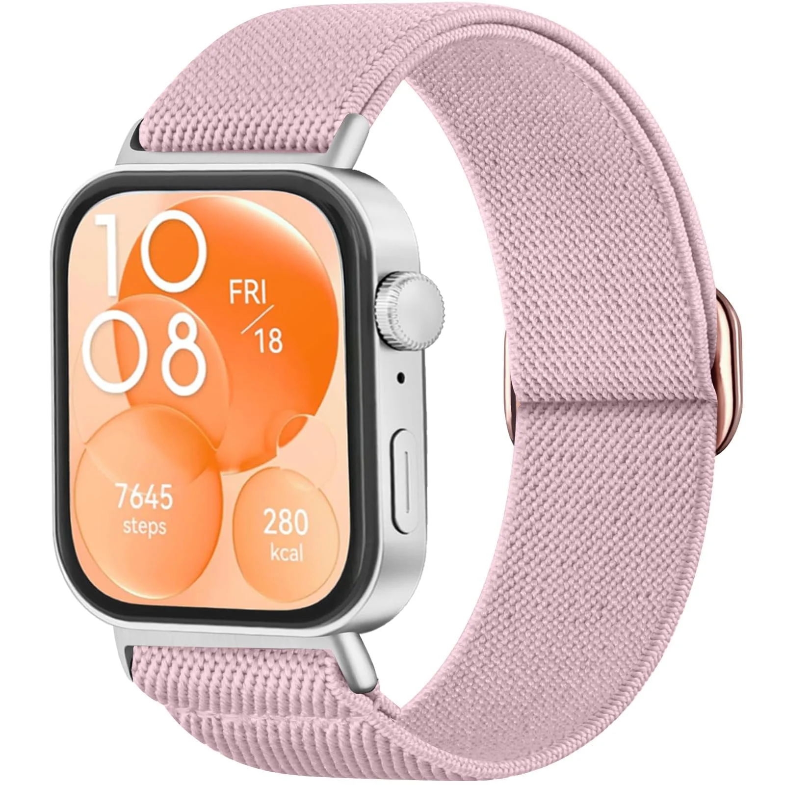 DL3 Mobilak Nylon Strap Compatible with Huawei Watch Fit 4 / Fit 4 Pro/Fit 3, Soft Elastic Nylon Straps, Adjustable Stretchy Sports Bracelets Wristbands, Breathable Water-Resistant for Women Men - Light Pink