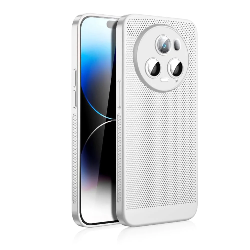 Dl3 Mobilak Case For HONOR Magic 5 Pro Heat Dissipation Case with Built-in Camera Lens Protector Slim Fit Breathable Cooling Anti-Fingerprint Hard PC Back Shockproof Cover (Gray)