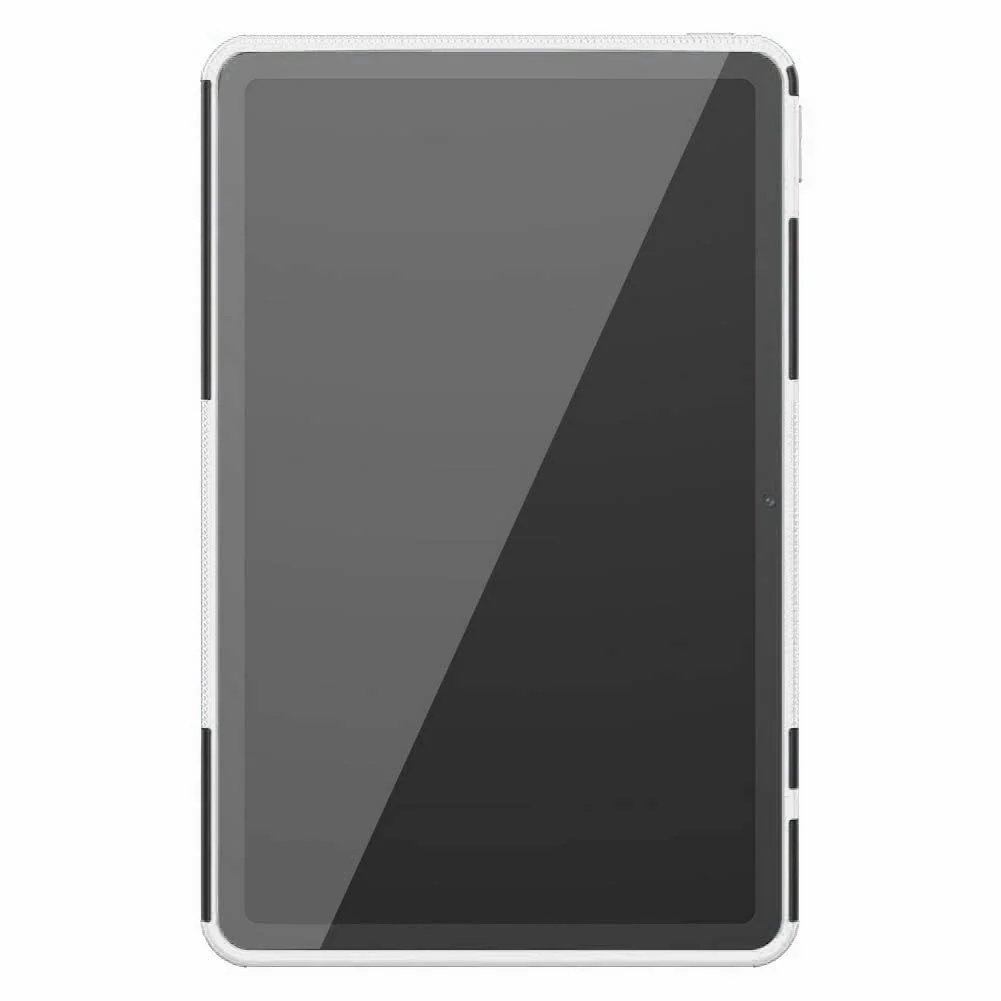 DL3 Mobilak Case For Huawei Matepad 10.4 Inch 2022/2020 tablet, Hybrid Rugged Armor Heavy Duty 2 in 1 TPU + PC Combo Dual Layer Shockproof Case with Kickstand - White
