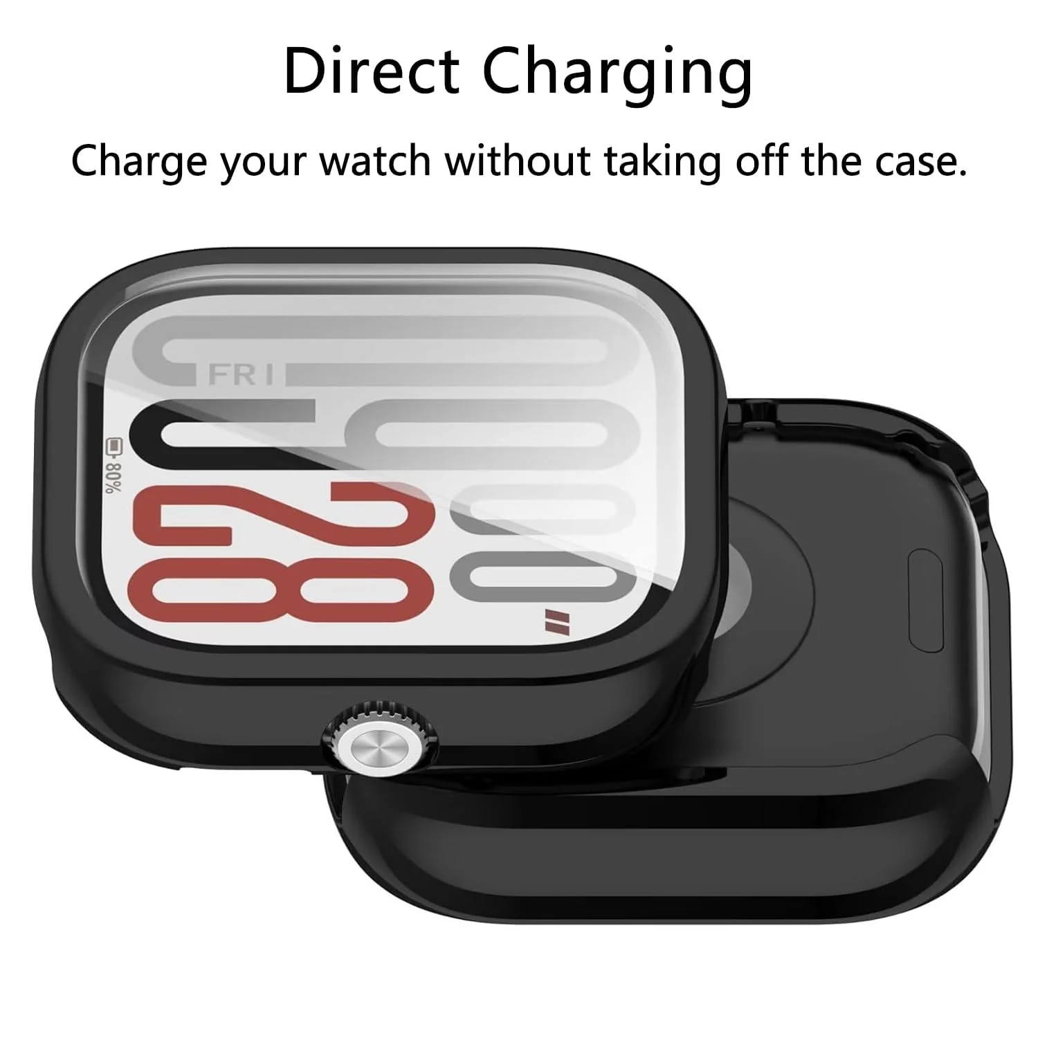 DL3 Mobilak Case Compatible with Xiaomi Redmi Watch 5 Case All-Around with Built-in Screen Protector Watch Soft TPU Shockproof Cover Slim Guard Thin Bumper Shell Protector For Redmi Watch5 - Black