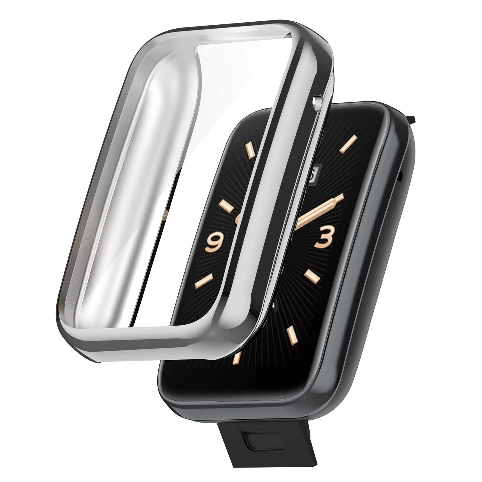 DL3 Mobilak Case Compatible with Xiaomi Mi Band 7 Pro Case All-Around with Built-in Screen Protector Watch Soft TPU Shockproof Cover Slim Guard Thin Bumper Shell Protector - Silver