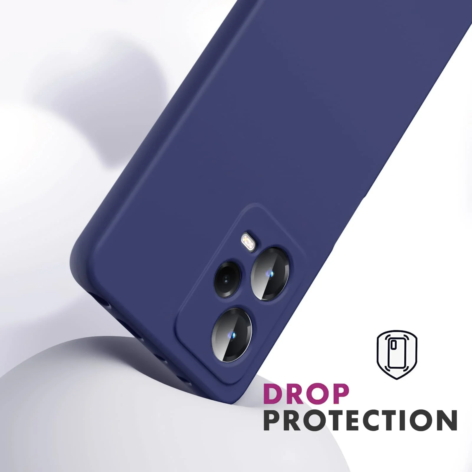 DL3 Mobilak Liquid Silicone Protective Case with Soft Microfiber Lining with Full Camera Protection for Xiaomi Redmi Note 12 Pro Plus 5G - Blue 2