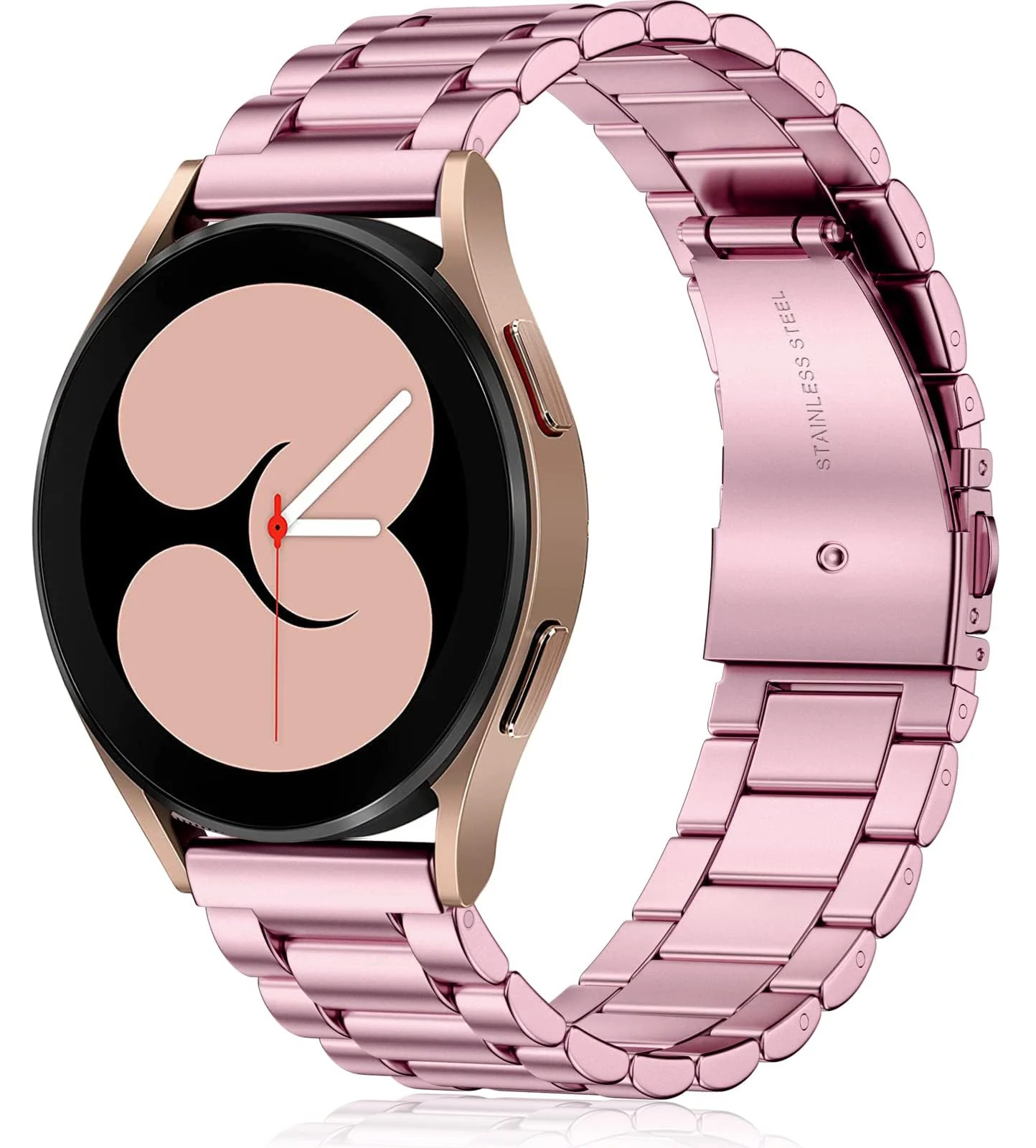 20mm Metal Strap for Samsung Galaxy Watch 7/6/5/4 40mm 44mm/Watch 5 Pro 45mm/S2 classic/active 2 40mm 44mm, 20 mm Stainless Steel Band for Amazfi Active 2/GTS 4/3/3 Pro/2e/GTS 4 Mini (B-Silver/Black)