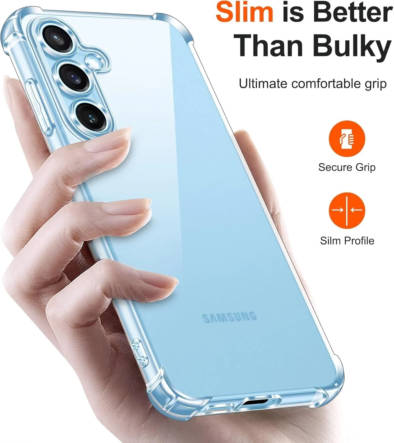 DL3 MOBILAK Case Compatible with Samsung Galaxy S24 FE, Cover SiliconeTransparent TPU Gorilla Anti-shock Protector Camera Shockproof Corners - Clear