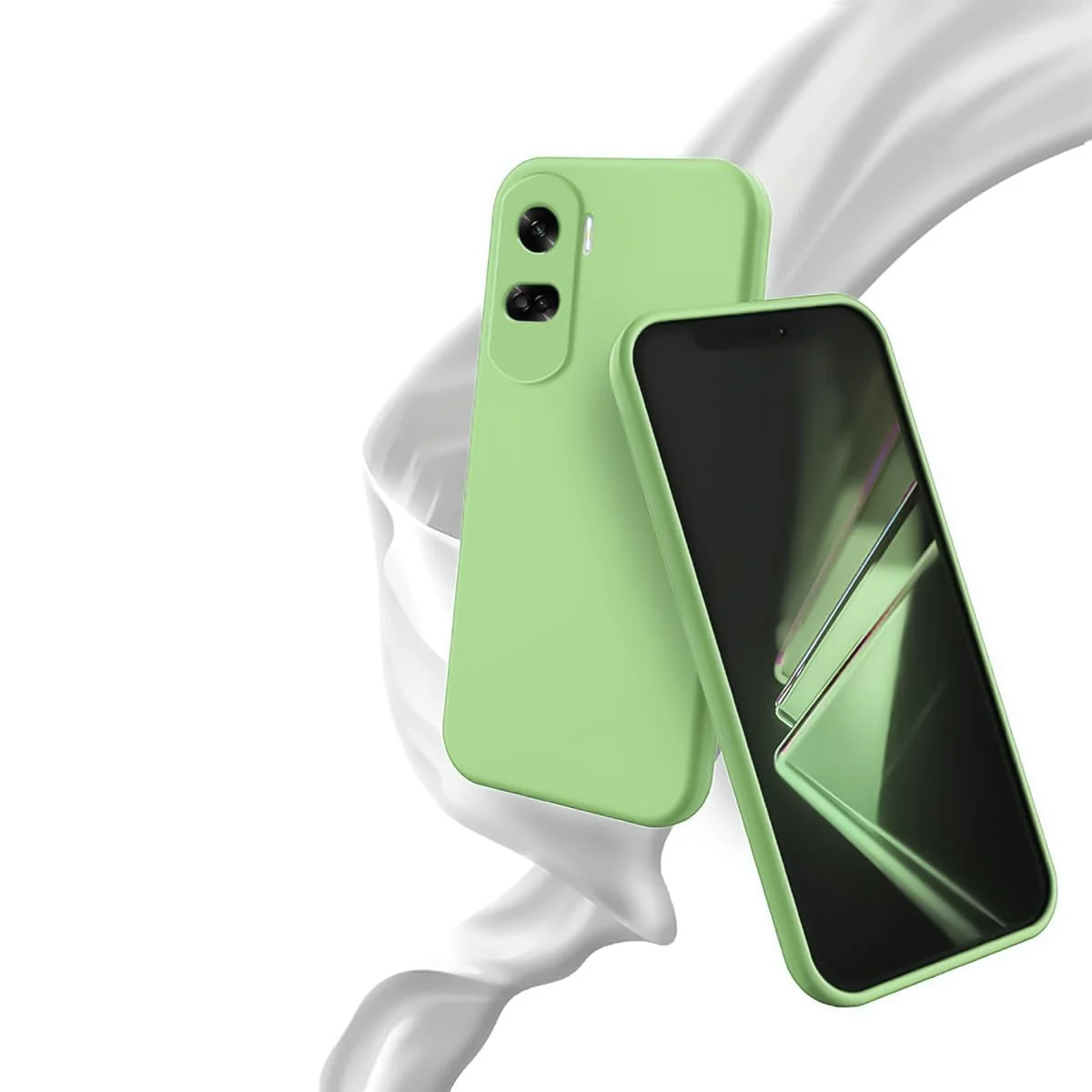 DL3 Mobilak Honor 90 Lite Case, Soft Flexible Silicone Gel Rubber Bumper Cover, Full Body Shockproof Protective Phone Case - Light Green