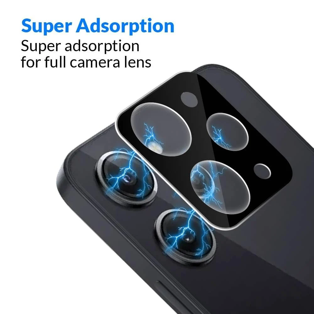 DL3 Mobilak Xiaomi Redmi 12 4G / Redmi Note 12R/Poco M6 Pro 5G Camera Lens Protector Tempered Glass Screen Protector HD [Full Coverage][Anti-Scratch] Drop Protection Ultra Clear/Thin Lens Case - Black
