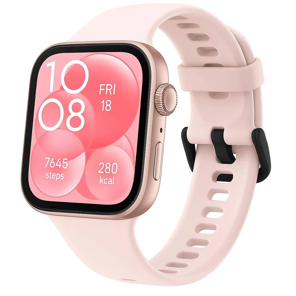 DL3 Mobilak Silicone Bracelet for Huawei Watch Fit 3/Watch Fit 4 Pro/Fit 4 Strap, Soft Silicone Sport Replacement Strap for Women/Men, Adjustable Waterproof Sports Band - A-pink