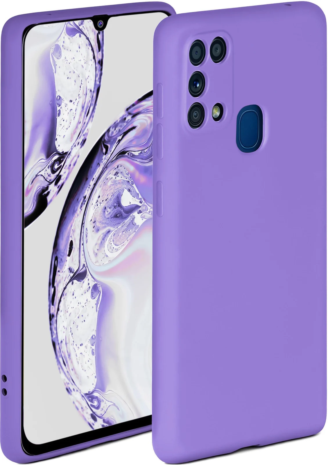 DL3 Mobilak Silicone Protective Case for Samsung Galaxy M31, Shock-absorbing protection, Scratch-resistant surface, Soft microfiber lining - Light Purple