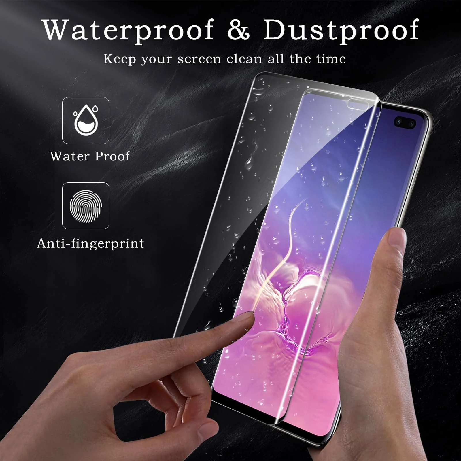 DL3 Mobilak Screen Protector for Samsung Galaxy S10 Plus, Tempered Glass Screen Saver Premium HD Protective, Scratch Resistant, NO-Bubble, 9H Hardness, Full Coverage Film - Clear