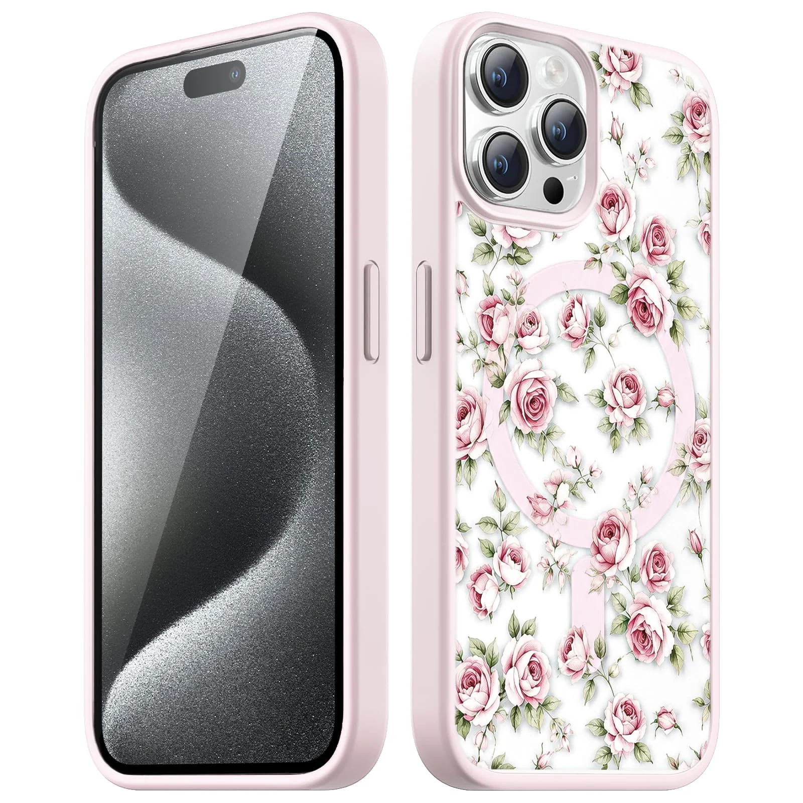 Dl3 Mobilak Case Magnetic Crystal Clear for iPhone 15 Pro Max (6.7 Inch) Case, [Compatible with MagSafe] (Deep Purple)