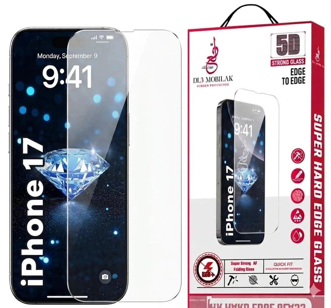 DL3 Mobilak for iPhone 17 Tempered Glass Screen Protector, 9H Hardness Anti-Scratch Tempered Glass flim, Case Friendly, Anti-Scratch For - Clear