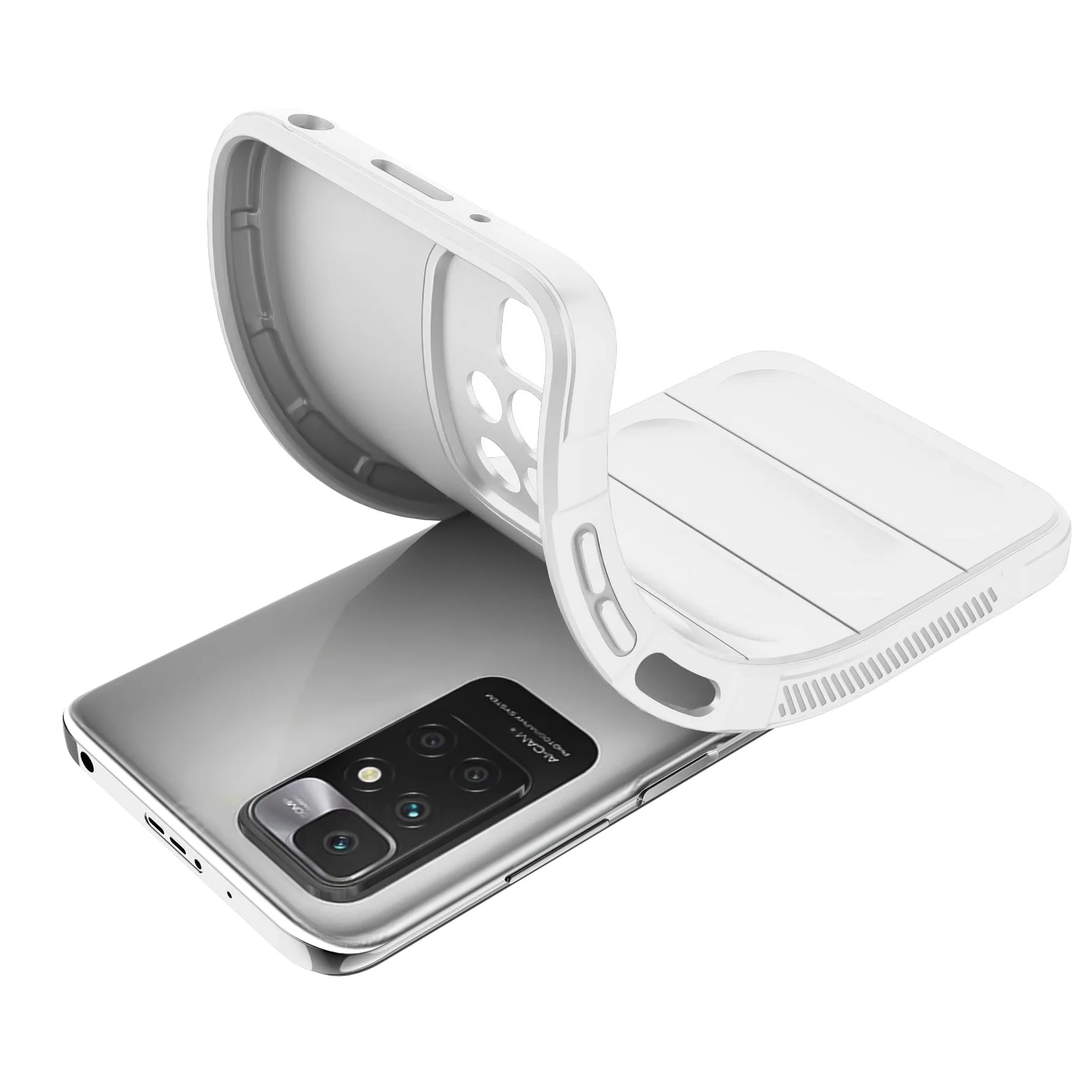 DL3 Mobilak Flexible Silicone and TPU Protective Case with Camera Protection for Xiaomi Redmi 10 4G / Redmi 10 2022 - White