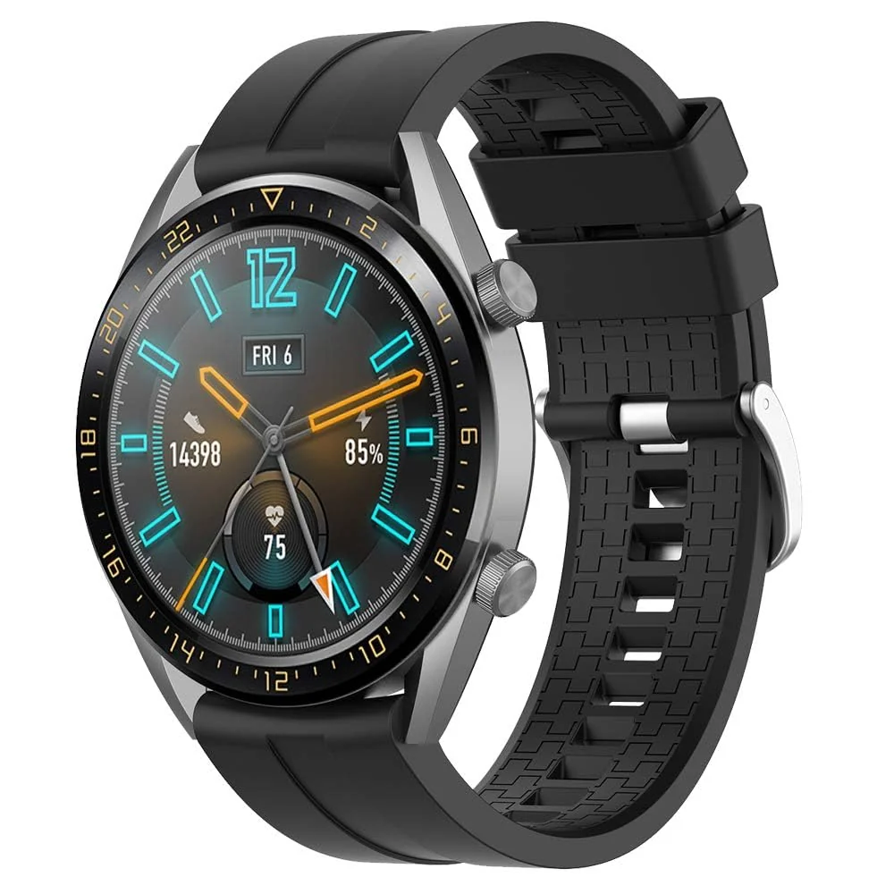 DL3 Mobilak Strap Silicone Band 22MM For Samsung galaxy watch 3 45mm /watch 46mm/Gear S3/Huawei watch GT3 46MM/GT2E/GT 46mm/GT2 Pro/GT2 46MM/honor Magic Watch2 46mm/Amazfit GTR4/GTR3/2/2e - Black