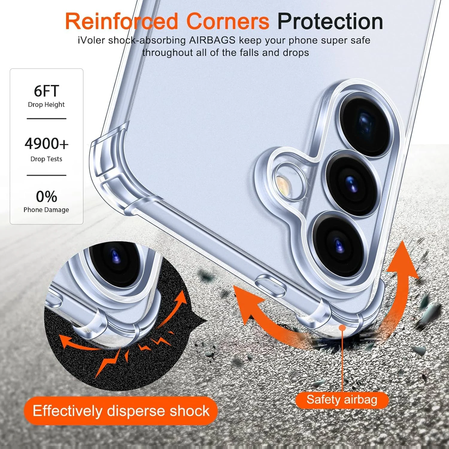 DL3 Mobilak Case Compatible with Samsung Galaxy S26 5G, Cover Silicone TPU Gorilla Anti-shock Protector Camera Shockproof Corners - Clear