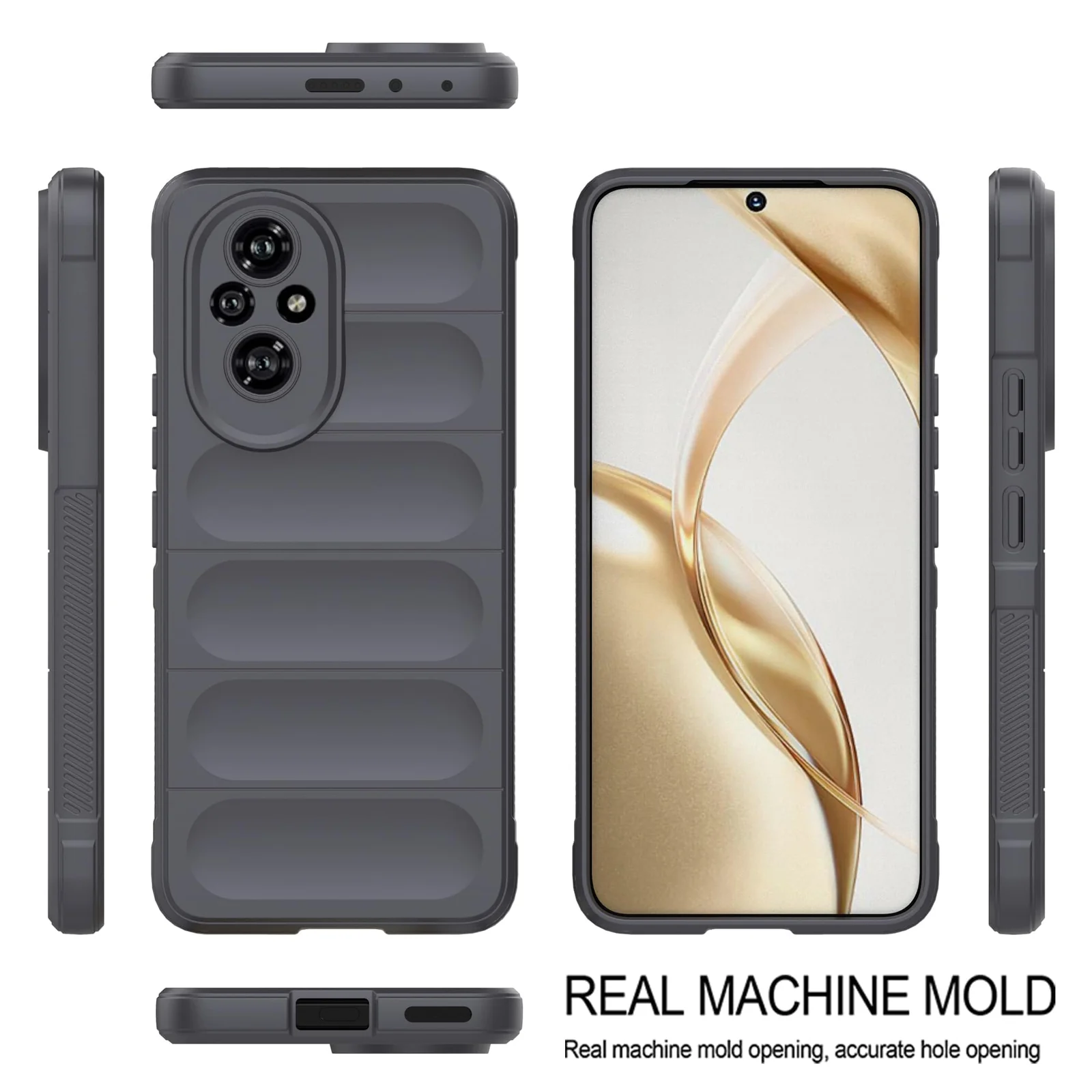 DL3 Mobilak Silicone Case for Honor 200 Pro 5G Heavy Duty Protective [Slim Fit] Shockproof Soft Flexible Protective Design Shock-Absorption TPU Cover With Camera Protection - Dark Gray